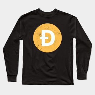 Vintage Dogecoin Cryptocurrency Token Long Sleeve T-Shirt